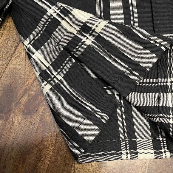 Lauren Ralph Lauren Black Plaid Button Down Shirt Jacket 100% Wool - Picture 8 of 12